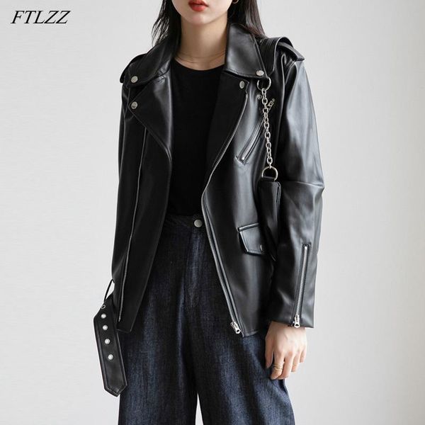autumn faux leather jacket women lapel black motorcycle jackets vintage zipper pu coat female punk outwear with belt women's &
autumn faux leather jacket women lapel black motorcycle jackets vintage zipper pu coat female punk outwear with belt women's &