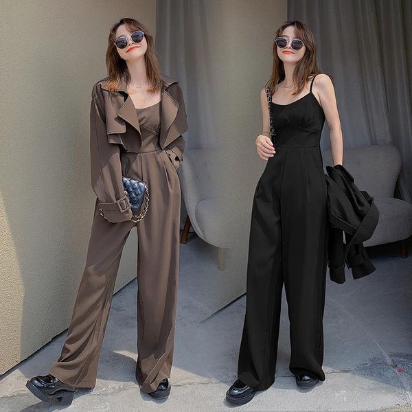 women's two piece pants elegant solid jumpsuit sets casual two-piece set autumn short windbreaker jacket sling rompers playsuits female, White
women's two piece pants elegant solid jumpsuit sets casual two-piece set autumn short windbreaker jacket sling rompers playsuits female, White