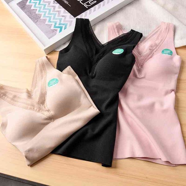 dhh37 vest underwear women's winter lace deep v-neck warm top, Black;white 
dhh37 vest underwear women's winter lace deep v-neck warm top, Black;white