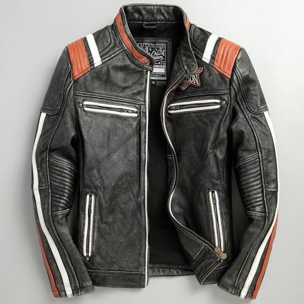 vintage black american motorcycle style genuine leather jacket men large size 5xl real natural cowhide autumn skulls coat men's & faux
vintage black american motorcycle style genuine leather jacket men large size 5xl real natural cowhide autumn skulls coat men's & faux
