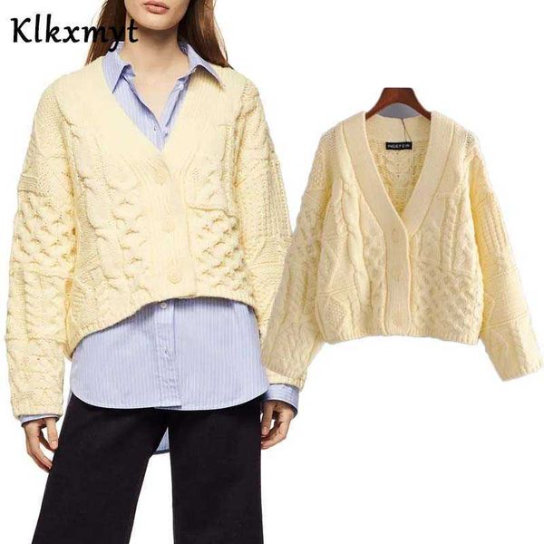 klkxmyt za women fashion v neck patchwork warm knitting cardigans sweater female chic long sleeve casual short 210527, White
klkxmyt za women fashion v neck patchwork warm knitting cardigans sweater female chic long sleeve casual short 210527, White