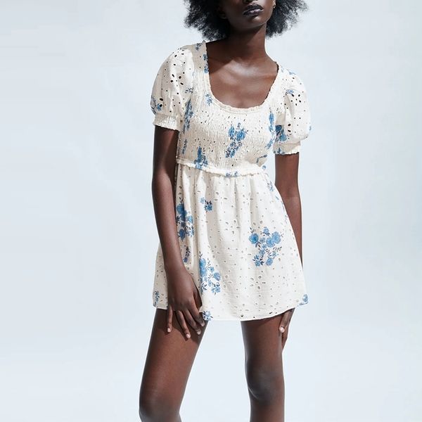 women elegant floral hollow out dress puff sleeve short ruffles waist streetwear embroidery mini dresses 210525, Black;gray
women elegant floral hollow out dress puff sleeve short ruffles waist streetwear embroidery mini dresses 210525, Black;gray