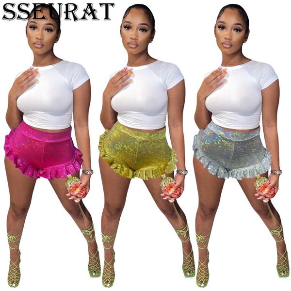 women's shorts sseurat glitter ruffles frill summer women party night club wear shiny short, White;black
women's shorts sseurat glitter ruffles frill summer women party night club wear shiny short, White;black