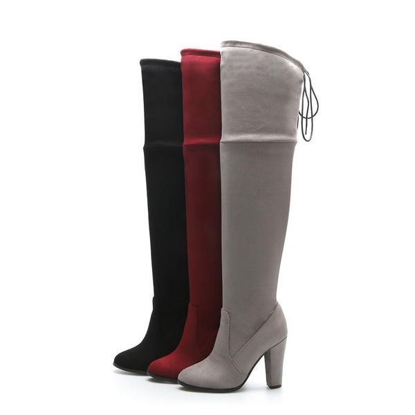 boots qplyxcospring autumn over the knee spuer heels shoes elegant contracted women ribbon solid big size 34-46, Black
boots qplyxcospring autumn over the knee spuer heels shoes elegant contracted women ribbon solid big size 34-46, Black