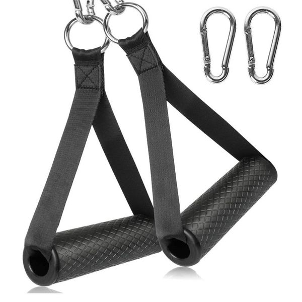 pair gym resistance bands handles with tpr waffle grip heavy duty fitness carabiners home strength training stretching accessories