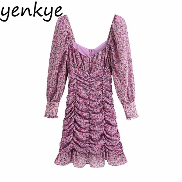 fall women sweet floral print draped dress square neck long sleeve hem ruffle bodycon mini autumn chiffon 210514, Black;gray
fall women sweet floral print draped dress square neck long sleeve hem ruffle bodycon mini autumn chiffon 210514, Black;gray