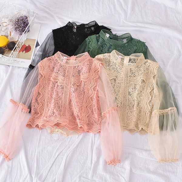women's blouses & shirts fashion woman 2021 elegant o-neck long sleeve blouse with lace crop female aesthetic skirts chic vintage cloth, White
women's blouses & shirts fashion woman 2021 elegant o-neck long sleeve blouse with lace crop female aesthetic skirts chic vintage cloth, White