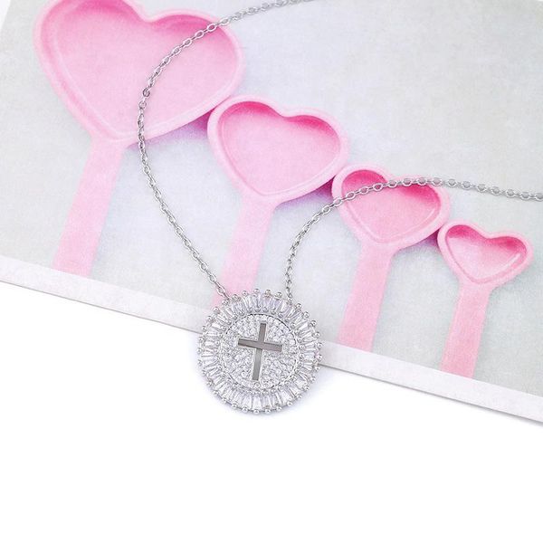 pendant necklaces hip hop fashion cross necklace with round zircon chain bling punk party jewelry gift, Silver
pendant necklaces hip hop fashion cross necklace with round zircon chain bling punk party jewelry gift, Silver