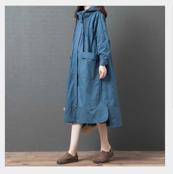 women's trench coats 2021 autumn korean style literary all-match windbreaker fat mm temperament zipper big pocket western hooded jacket, Tan;black
women's trench coats 2021 autumn korean style literary all-match windbreaker fat mm temperament zipper big pocket western hooded jacket, Tan;black