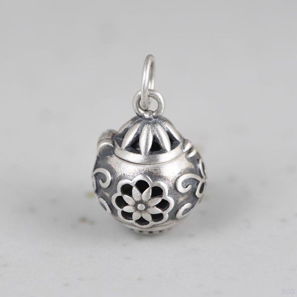 chains style retro silver necklace fashion hollow sachet female art pendant jewelry accessories