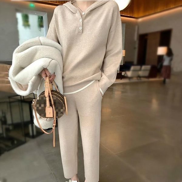 women's tracksuits knitted suit spring sweater hooded and knit pants two piece set women 2021 korean loose warm home for, Gray
women's tracksuits knitted suit spring sweater hooded and knit pants two piece set women 2021 korean loose warm home for, Gray