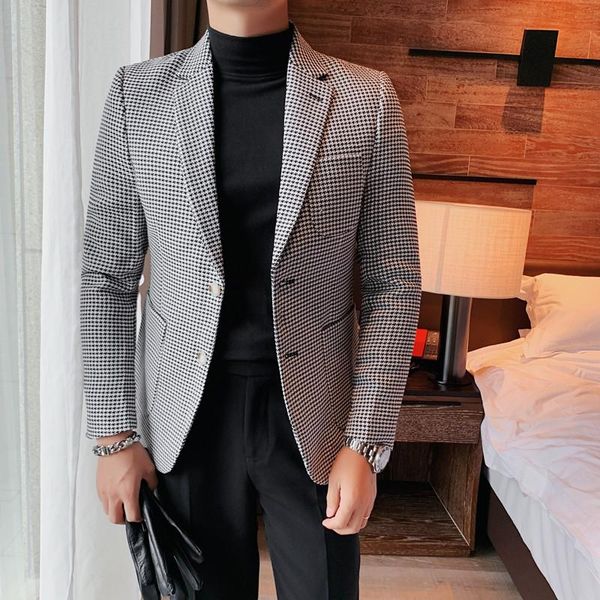 men's suits & blazers formal lapel houndstooth suit for business wedding dinner prom tuxedos groomsman work wear retro british style bl, White;black
men's suits & blazers formal lapel houndstooth suit for business wedding dinner prom tuxedos groomsman work wear retro british style bl, White;black