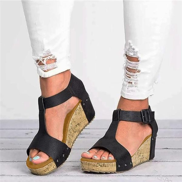 sandals women's open toe breathable beach buckle strap casual wedges shoes bohemia luxury designer zapatos de mujer verano 2021, Black
sandals women's open toe breathable beach buckle strap casual wedges shoes bohemia luxury designer zapatos de mujer verano 2021, Black