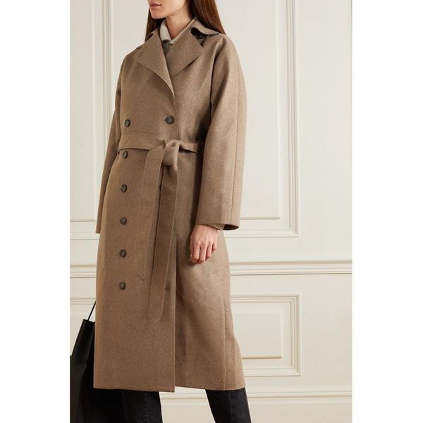 women's wool & blends winter women wollen trench blend coat double-breasted hepburn mid-length, Black
women's wool & blends winter women wollen trench blend coat double-breasted hepburn mid-length, Black
