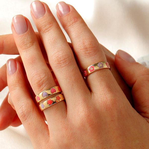 cluster rings simple stackable enamel rainbow heart finger set for women minimalist gold lovely cute flower ring jewelry gifts, Golden;silver
cluster rings simple stackable enamel rainbow heart finger set for women minimalist gold lovely cute flower ring jewelry gifts, Golden;silver