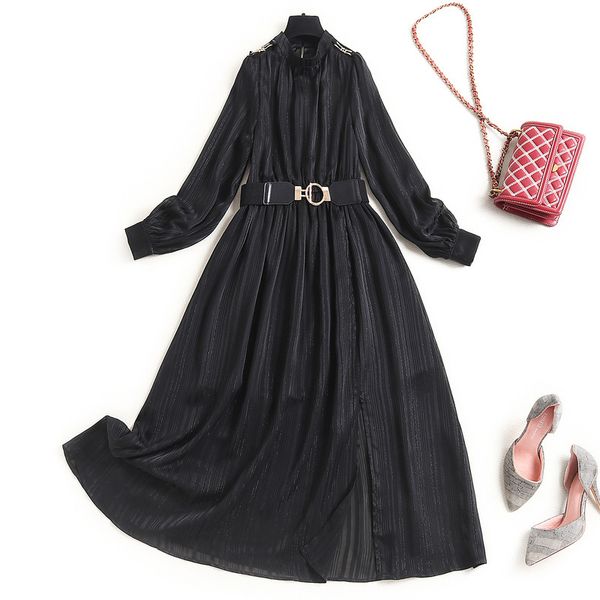 casual dresses spring summer long sleeve stand collar black pure color chiffon belted mid-calf dress elegant 21j1416700 koet, Black;gray
casual dresses spring summer long sleeve stand collar black pure color chiffon belted mid-calf dress elegant 21j1416700 koet, Black;gray