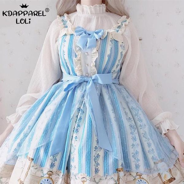 women's blouses & shirts sweet girls light apricot chiffon lolita long sleeve ruffles stand collar women blouse party bottoming female, White
women's blouses & shirts sweet girls light apricot chiffon lolita long sleeve ruffles stand collar women blouse party bottoming female, White
