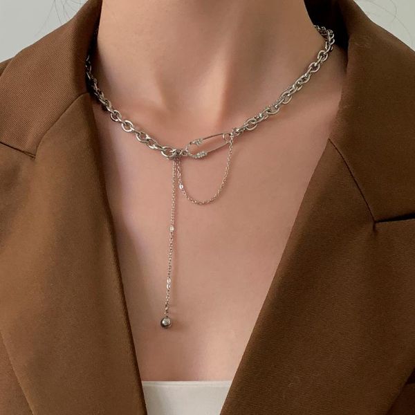 pendant necklaces ingemark luxury crystal long ball tassel paperclip choker for women colar titanium steel chain female necklace grunge jewe, Silver
pendant necklaces ingemark luxury crystal long ball tassel paperclip choker for women colar titanium steel chain female necklace grunge jewe, Silver