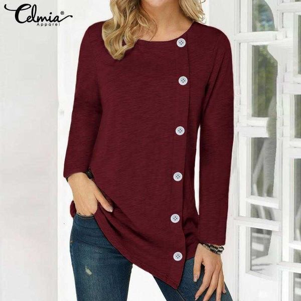 women's blouses & shirts blouses celmia women spring casual long sleeve buttons o-neck pullover irregular hem blusas femininas plus md, White
women's blouses & shirts blouses celmia women spring casual long sleeve buttons o-neck pullover irregular hem blusas femininas plus md, White