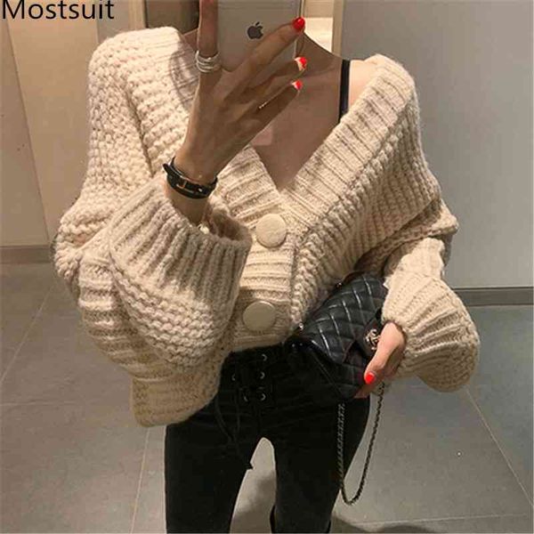 spring thicken knitted korean cardigans sweaters women lantern sleeve v-neck lazy style fashion warm coats 210514, White;black
spring thicken knitted korean cardigans sweaters women lantern sleeve v-neck lazy style fashion warm coats 210514, White;black