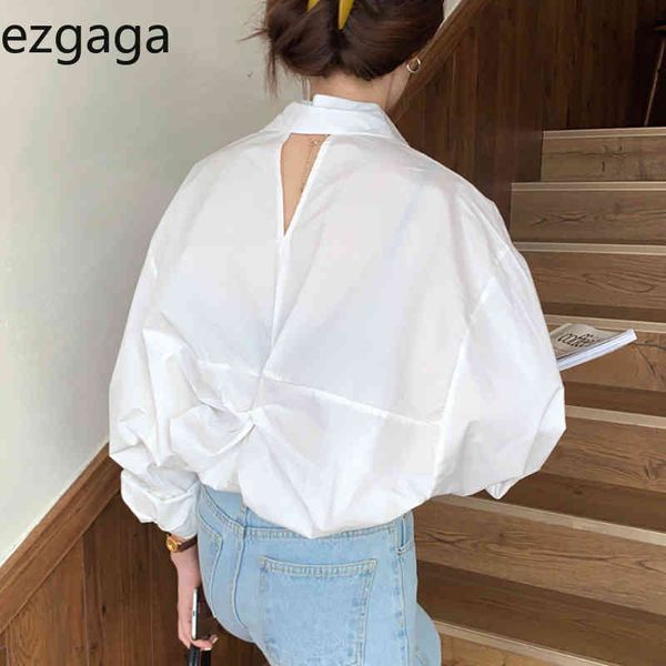 ezgaga office lady elegant blouse korean chic turn-down collar hollow out pleated loose long sleeve women shirts solid blusas 210430, White
ezgaga office lady elegant blouse korean chic turn-down collar hollow out pleated loose long sleeve women shirts solid blusas 210430, White
