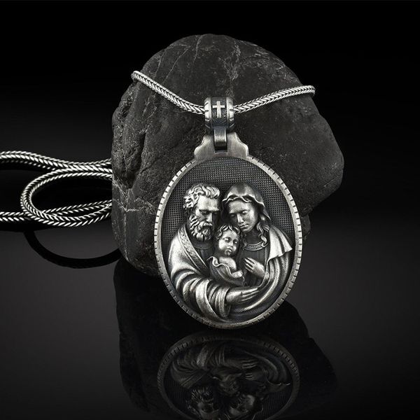 child jesus father notre dame holy family pendant catholic necklace christian accessories, Silver
child jesus father notre dame holy family pendant catholic necklace christian accessories, Silver