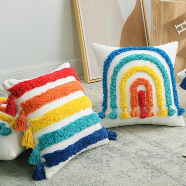 pillow case 2pcs boho rainbow decorative throw cover colorful tufted tassel pillowcase for kids playroom nursery couch sofa bedroom
pillow case 2pcs boho rainbow decorative throw cover colorful tufted tassel pillowcase for kids playroom nursery couch sofa bedroom