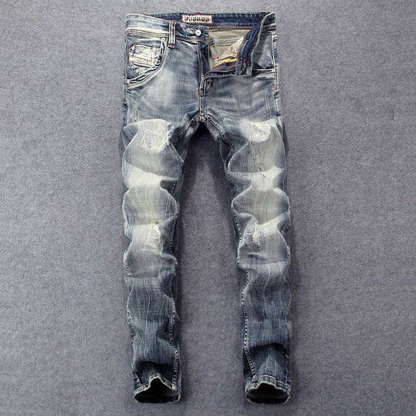 fashion vintage designer men jeans retro blue slim fit ripped for italian style casual denim pants homme
fashion vintage designer men jeans retro blue slim fit ripped for italian style casual denim pants homme