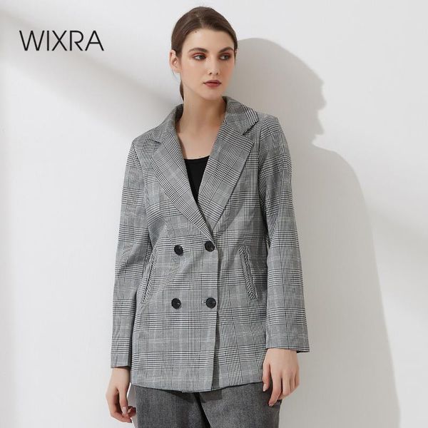 women's suits & blazers wixra women plaid casual double breasted blazer coat turn down collar pockets female ol chic, White;black
women's suits & blazers wixra women plaid casual double breasted blazer coat turn down collar pockets female ol chic, White;black