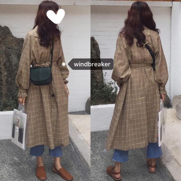 women's trench coats korea chic plaid long for women minimalist casual loose oversize windbreaker coat sashes, Tan;black
women's trench coats korea chic plaid long for women minimalist casual loose oversize windbreaker coat sashes, Tan;black