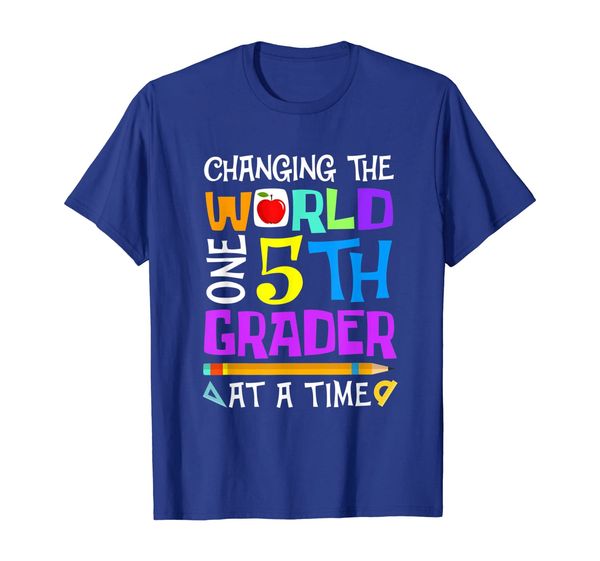 changing the world one 5th grader at a time t-shirt, White;black
