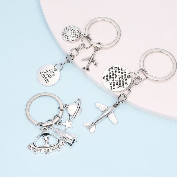 space sky technology series alloy key chain aircraft rocket planet alien astronaut silver keychain combination childrens gifts, Slivery;golden
space sky technology series alloy key chain aircraft rocket planet alien astronaut silver keychain combination childrens gifts, Slivery;golden