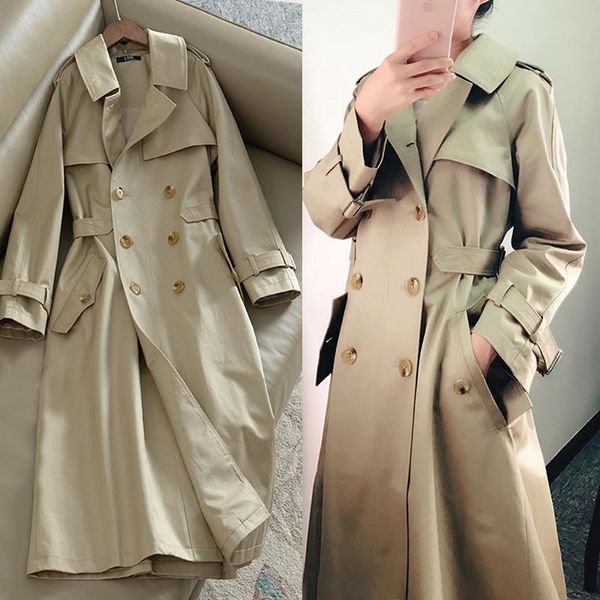 women's trench coats khaki long coat women 2021 spring autumn korean clothes fashion slim double breasted windbreaker overcoat h256, Tan;black
women's trench coats khaki long coat women 2021 spring autumn korean clothes fashion slim double breasted windbreaker overcoat h256, Tan;black