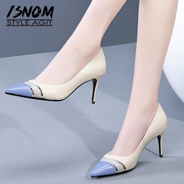 dress shoes isnom 2021 cutout women pumps pointed toe footwear genuine leather female fashion thin high heels woman spring, Black
dress shoes isnom 2021 cutout women pumps pointed toe footwear genuine leather female fashion thin high heels woman spring, Black