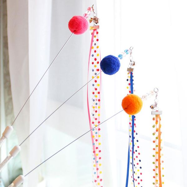 cat toys 1pcs kitten play interactive fun toy teaser wand pet colorful dots ribbons supplies for cats tools
cat toys 1pcs kitten play interactive fun toy teaser wand pet colorful dots ribbons supplies for cats tools