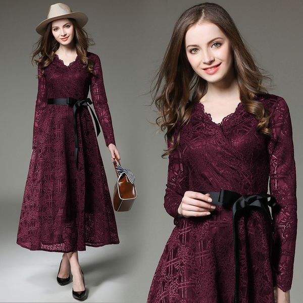 women's autumn 2021 new slim spring and sleeve v-neck lace dress temperament long skirt, White;black
women's autumn 2021 new slim spring and sleeve v-neck lace dress temperament long skirt, White;black