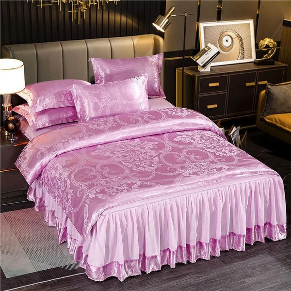 bedding sets 21 colors full king jacquard 4pcs set bed skirt duvet cover pillowcase bedspreads home bedclothes 1.5m 1.8m 2m
bedding sets 21 colors full king jacquard 4pcs set bed skirt duvet cover pillowcase bedspreads home bedclothes 1.5m 1.8m 2m