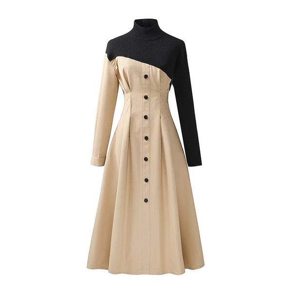 temperament patchwork knitted dress for women turtleneck long sleeve high waist elegant dresses female 2021 casual, Black;gray
temperament patchwork knitted dress for women turtleneck long sleeve high waist elegant dresses female 2021 casual, Black;gray