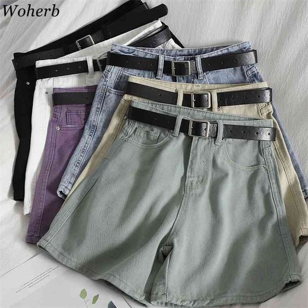 summer high waist denim shorts women casual washed curling black blue short ladies bottoms with belt jeans 210519, White;black
summer high waist denim shorts women casual washed curling black blue short ladies bottoms with belt jeans 210519, White;black