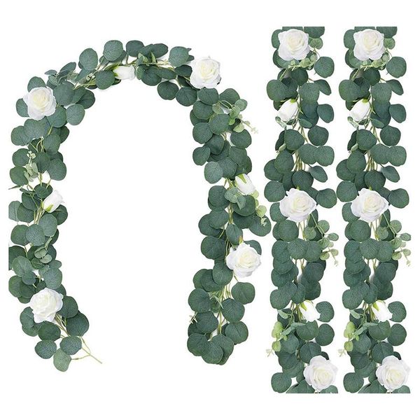 decorative flowers & wreaths 3pcs 6.5foot artificial eucalyptus garland with flower,faux silk greenery leaf hanging vine for wedding decor-a
decorative flowers & wreaths 3pcs 6.5foot artificial eucalyptus garland with flower,faux silk greenery leaf hanging vine for wedding decor-a