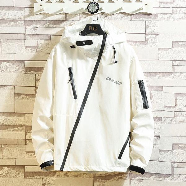 men's jackets autumn oblique zipper hooded jacket korean black white men casual coats hip hop oversized outerwear, Black;brown
men's jackets autumn oblique zipper hooded jacket korean black white men casual coats hip hop oversized outerwear, Black;brown