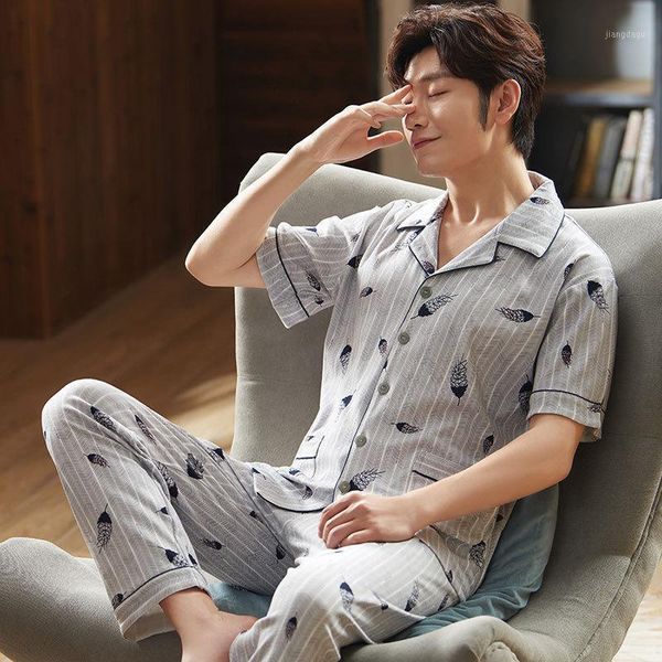 summer cotton pajamas men's short sleeve trousers pure color simple fashion cardigan home suit spring and autumn sleepwear, Black;brown
summer cotton pajamas men's short sleeve trousers pure color simple fashion cardigan home suit spring and autumn sleepwear, Black;brown