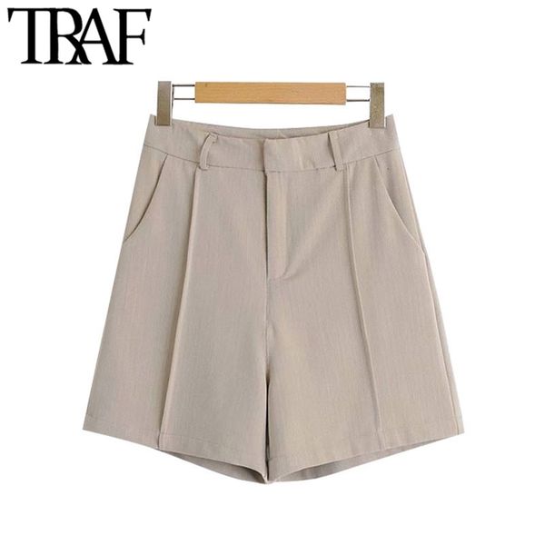 women chic fashion office wear side pockets shorts vintage high waist zipper fly female short pants mujer 210507, White;black
women chic fashion office wear side pockets shorts vintage high waist zipper fly female short pants mujer 210507, White;black
