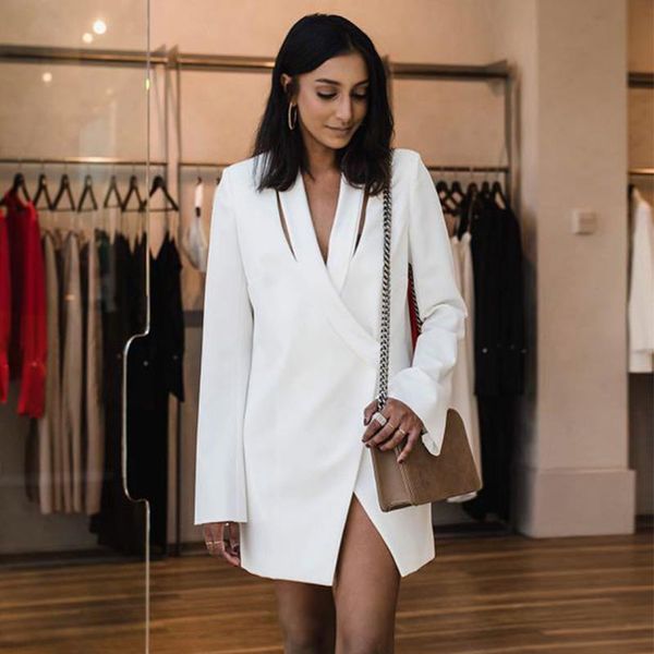 women's suits & blazers seamyla 2021 elegant jackets long sleeve celebrity party women white runway jacket ladies winter club outwear, White;black
women's suits & blazers seamyla 2021 elegant jackets long sleeve celebrity party women white runway jacket ladies winter club outwear, White;black