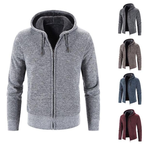 men's jackets hoodies men fashion warm plush long sleeve jacket streetwear knitted sweater outdoor clothing male hooded outerwear, Black;brown
men's jackets hoodies men fashion warm plush long sleeve jacket streetwear knitted sweater outdoor clothing male hooded outerwear, Black;brown