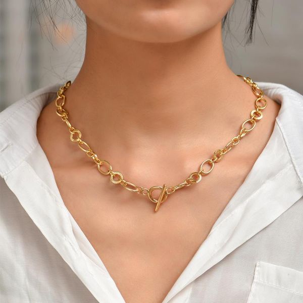 chains design geometric circle chain necklace for women punk collar simple toggle clasp choker minimalist jewelry, Silver
chains design geometric circle chain necklace for women punk collar simple toggle clasp choker minimalist jewelry, Silver