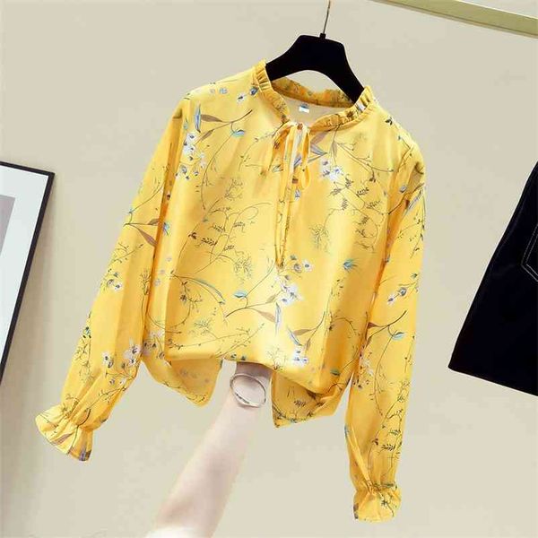 autumn women's bow long sleeves floral chiffon shirt ladies all-match shirts ol blouse a3695 210519, White
autumn women's bow long sleeves floral chiffon shirt ladies all-match shirts ol blouse a3695 210519, White