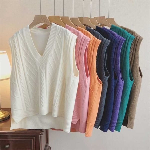 zhisilao v-neck knitted sweater vest women vintage sleeveless oversized pulloverwaistcoat sweaters female solid sweater 211218, White;black
zhisilao v-neck knitted sweater vest women vintage sleeveless oversized pulloverwaistcoat sweaters female solid sweater 211218, White;black
