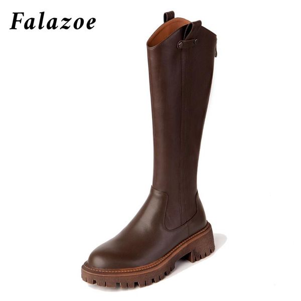 boots falajoy women's high genuine leather platform v cut knee zip luxury flat brown autumn winter tall boot lady, Black
boots falajoy women's high genuine leather platform v cut knee zip luxury flat brown autumn winter tall boot lady, Black