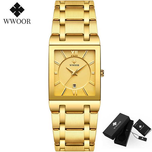 wwoor luxury golden wrist watch men rectangular watch brand mens waterproof stainless steel classic quartz watches male 8858 210527, Slivery;brown
wwoor luxury golden wrist watch men rectangular watch brand mens waterproof stainless steel classic quartz watches male 8858 210527, Slivery;brown